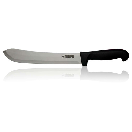 Box of 12 - 10"/25cm Butcher's Steak Knife - Black PP Handle - Hollow Ground Blade