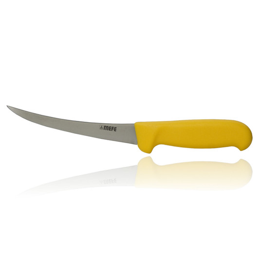 MEFE 6"/15cm Curved Boning Knife - Yellow Fibrox Handle