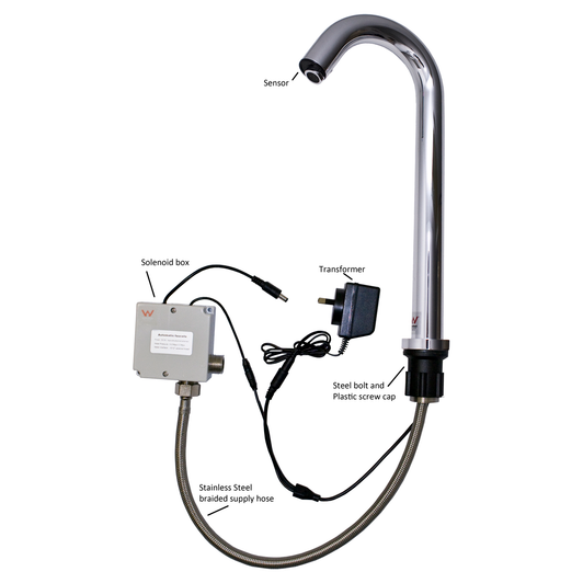 MEFE Sensor Tap - Hospital Spout 32cm - Deck Mounted - Matte Black