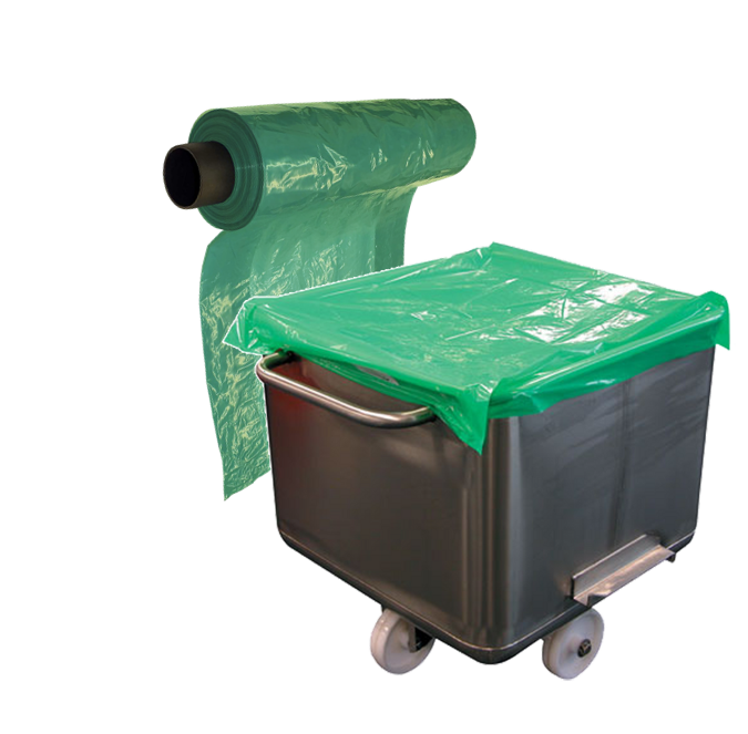 Disposable Bin Cover, Green/Roll  of 250