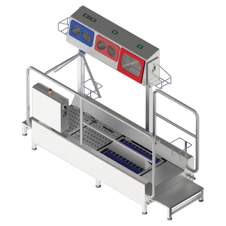 Turnstile Hygiene Station - Boot Wash and Sanitise, Hand Wash, Dry and Sanitise