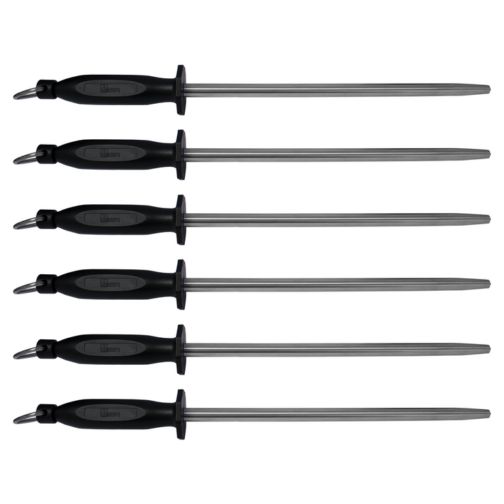 Box of 6 - 12"/30cm Professional Sharpening Steel - Super Fine Polishing Cut Round