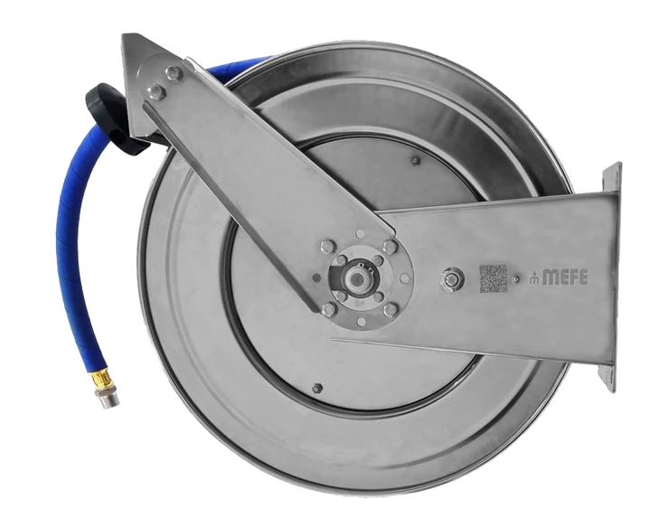 ½" Auto Stainless Steel Hose Reel - 14m Food Grade Hose