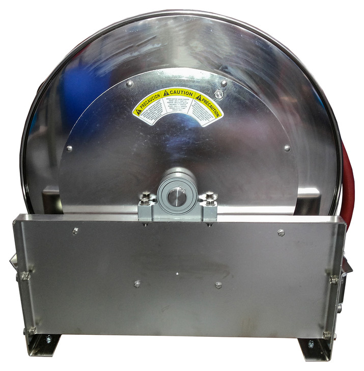 3/4" S/S Hose Reel, Spring Retract, 25m Food Grade Hose, 20 Bar, 95°C