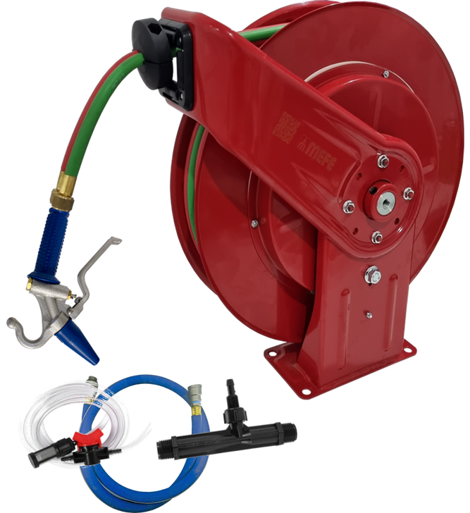 Twin Hose Air Water Sanitising Washdown Station with Soap Injector