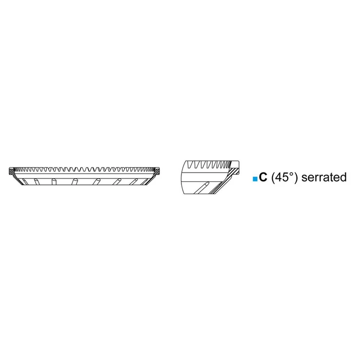 Trimmer Blade 128C 45° Short Serrated