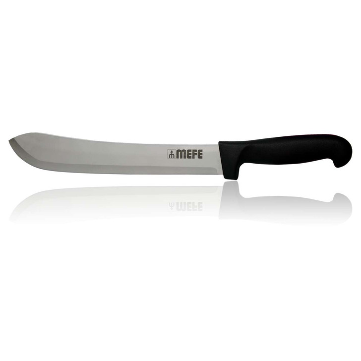 Box of 12 - 10"/25cm Butcher's Steak Knife - Black PP Handle - Hollow Ground Blade [18+]