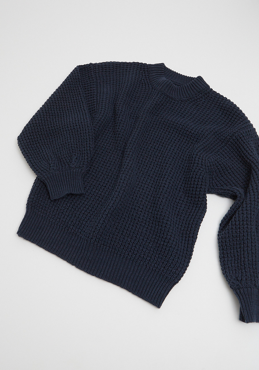 Micaela Greg Waffle Sweater - Navy - LE POINT Micaela Greg Waffle Sweater - Navy - LE POINT