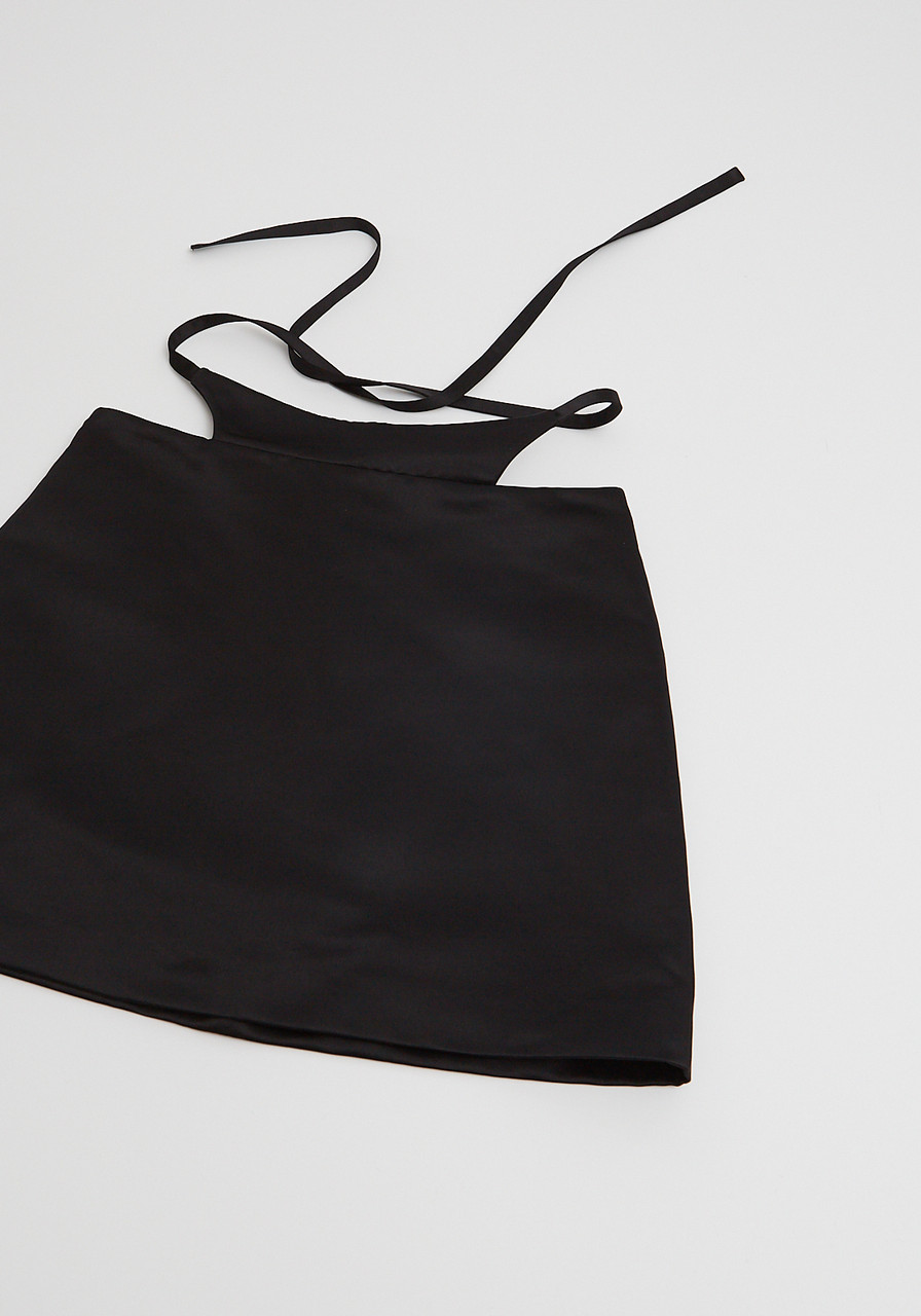 [Sandy Liang] サンディーリアング スカート Skirt Sandy Liang Bunny Skirt - Black Satin - LE POINT