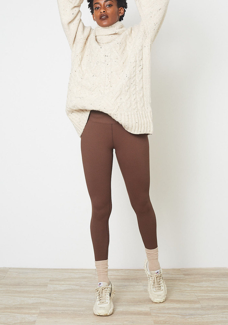 Year of Ours Ribbed High High Legging - Brown - LE POINT