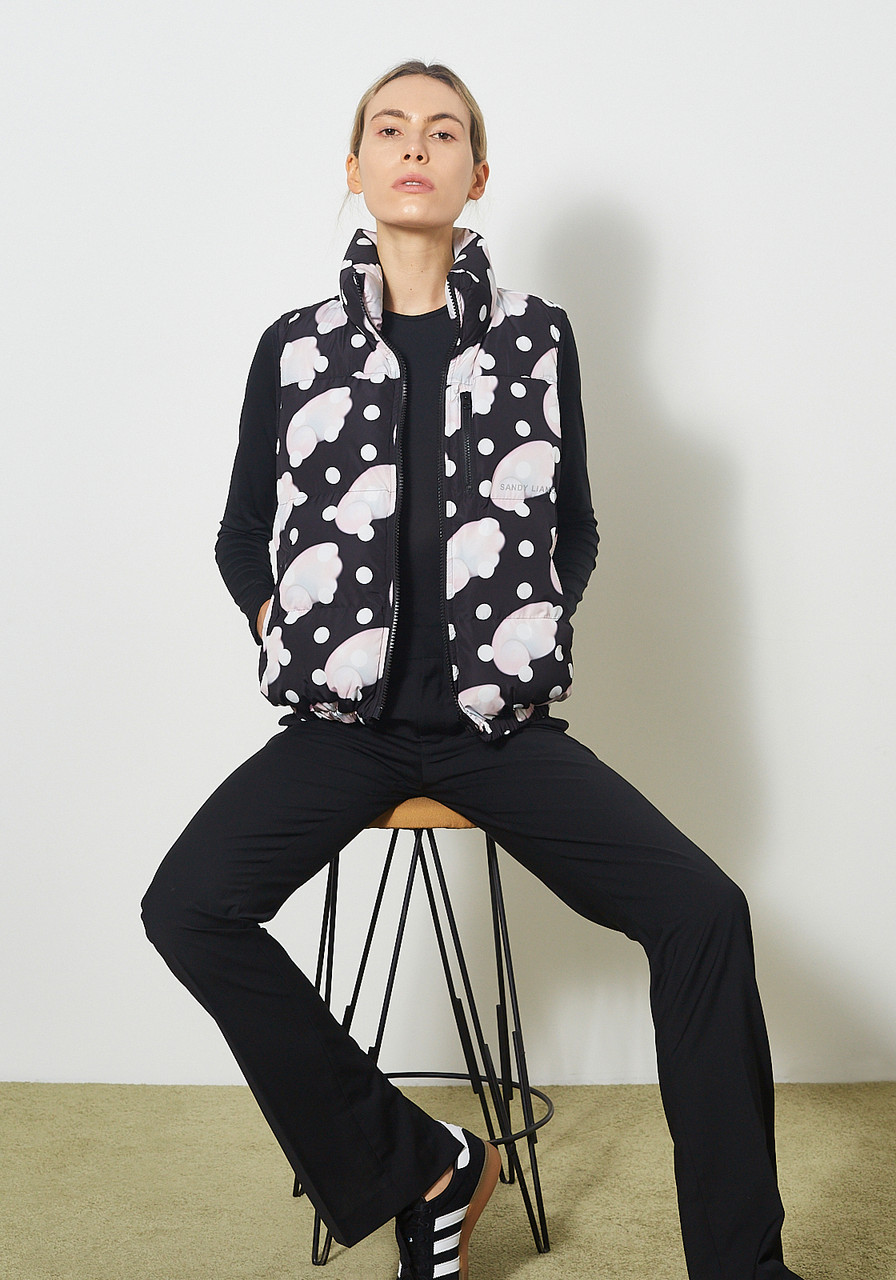 Sandy Liang Eli Vest - Black Wing Print | by Le Point