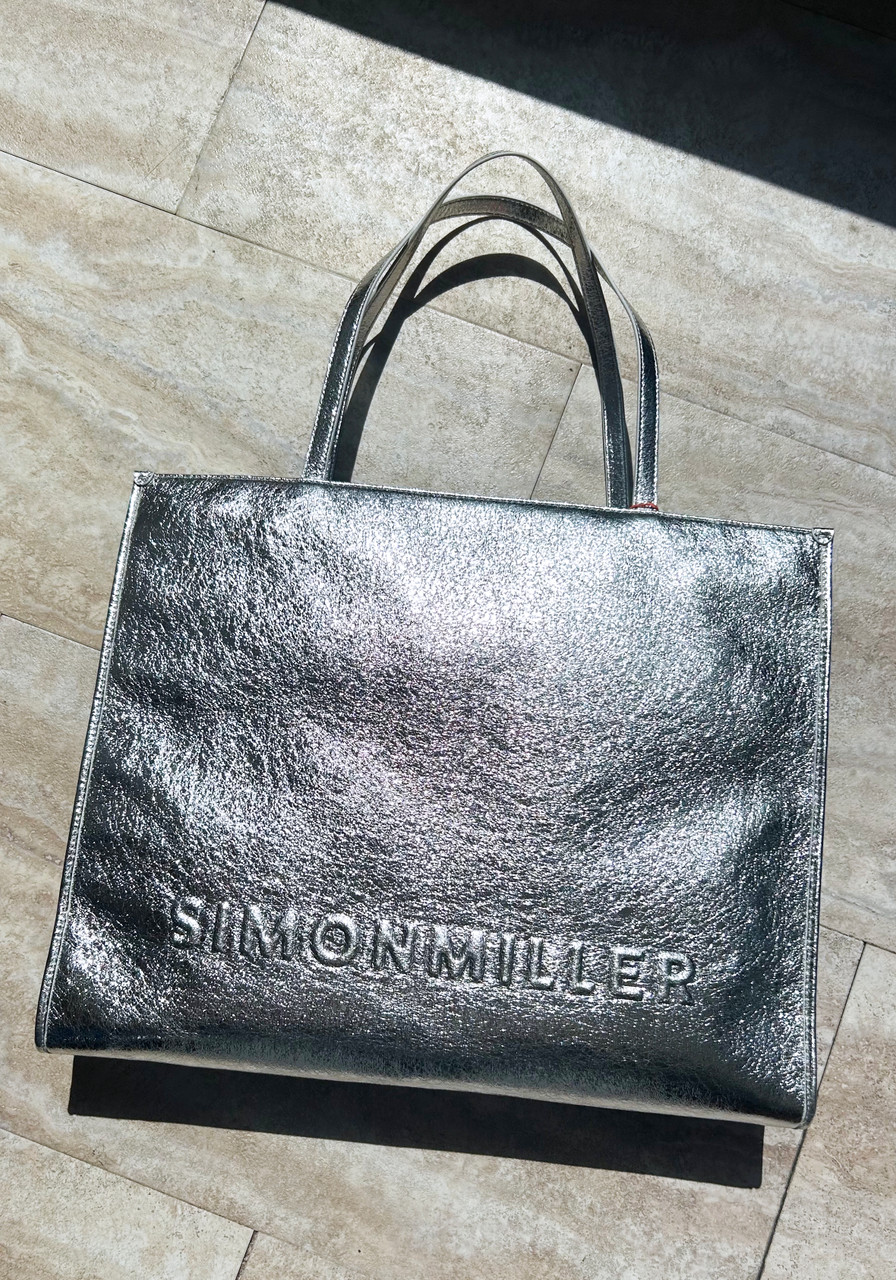 Simon Miller Crinkle Metallic Logo Studio Tote - Silver - LE POINT