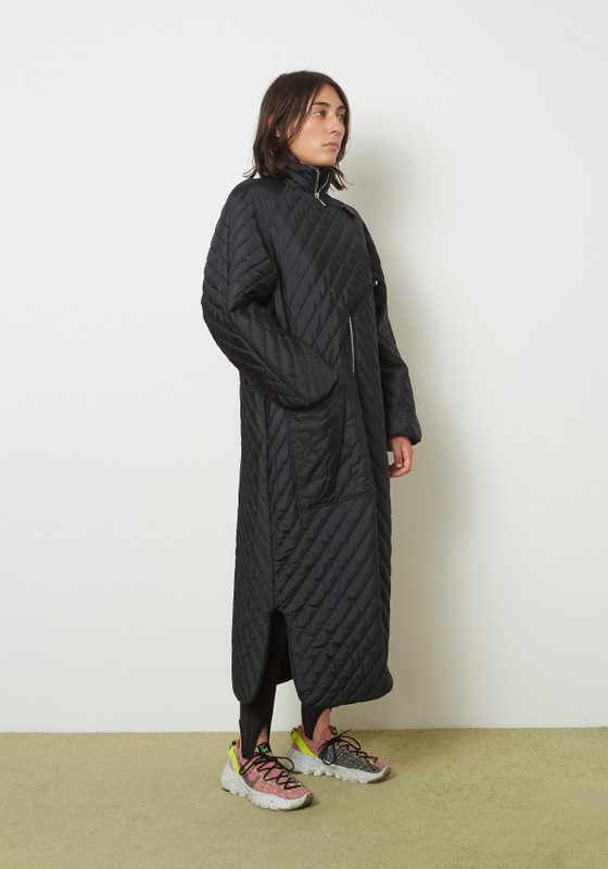 Ganni Recycled Ripstop Quilt Coat Black - LE POINT