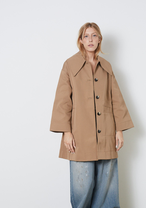 Ganni Heavy Twill Coat - Tiger's Eye - LE POINT