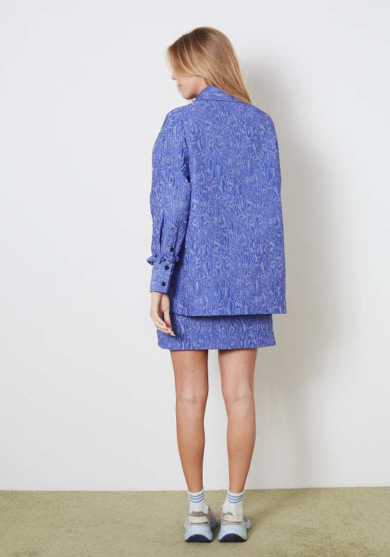 Ganni 3D Jacquard Button Down - Blue Iris - LE POINT