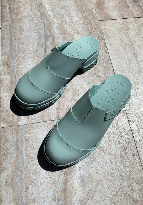 Ganni Recycled Rubber Clogs - Blue Haze - LE POINT