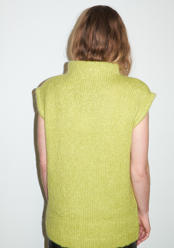 Mohair Tibi Green Sweater Women's Tibi Chunky Knit Bright Lime