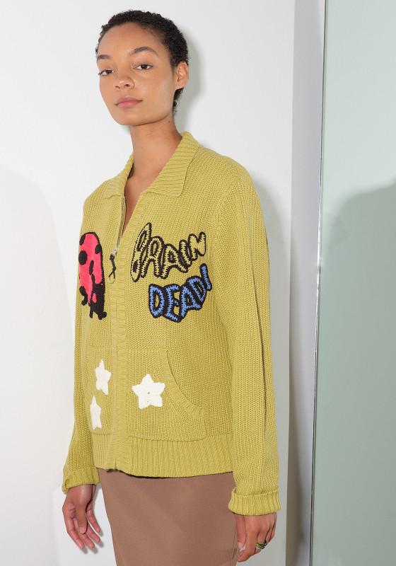 トップス BRAINDEAD BUGGIN' OUT CROCHET CARDIGAN Brain Dead Buggin' Out Crochet Zip Cardigan Olive | END. (CA)