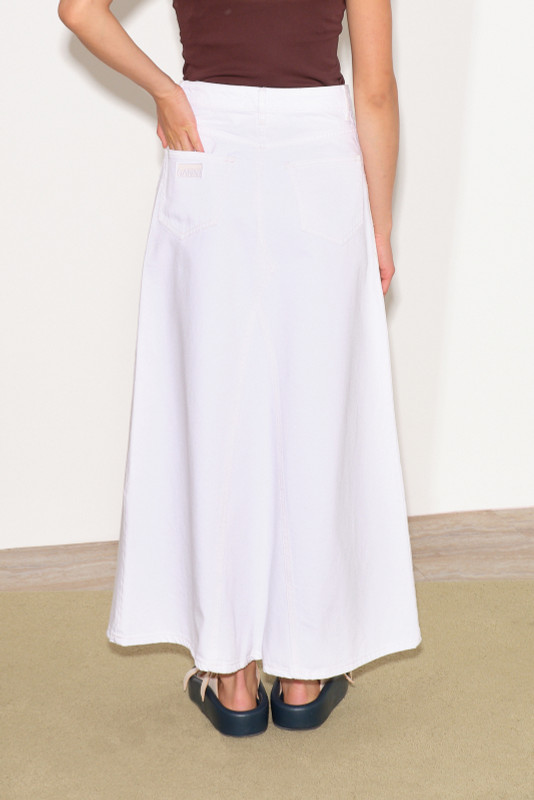 Ganni White Denim Maxi Skirt - LE POINT Ganni White Denim Maxi Skirt - LE POINT