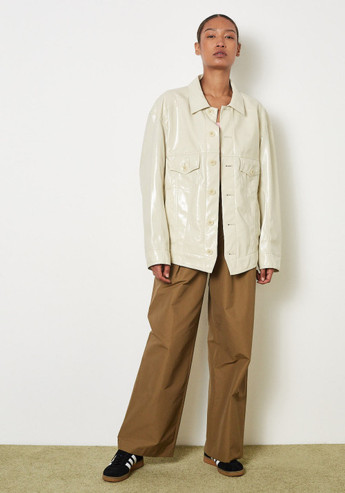 Faux Patent Leather Oversized Jacket – Tibi Official