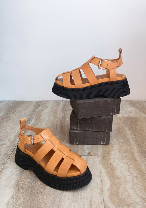 GANNIガニー グルカ サンダル creeper 37 ブラック GANNI ガニー グルカサンダル Creepers Grid Sandal S2049 4897