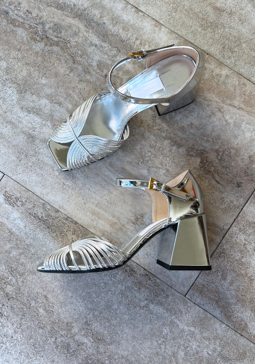 Suzanne Rae High 70s Heels - Silver - LE POINT