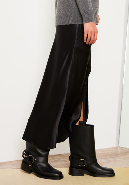 【GANNI】 Ganni Biker Tubular Mid Shaft Boot - Black - LE POINT