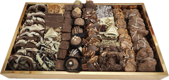 Large Gold Mirror Tray with Dairy Delights