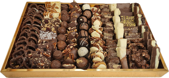 Extra Large Gold Mirror Tray with Dairy Delights