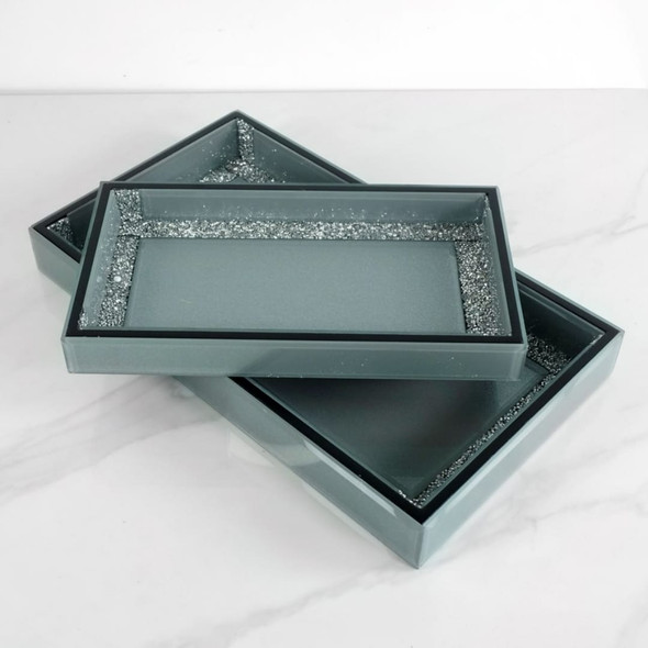 Grey Glass Mirror Chocolate Tray