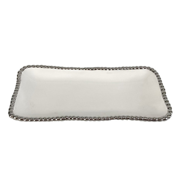 Rosh Hashana White Beaded Tray