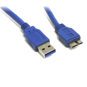 USB 3.0 Certified Cable - USB A Male to Micro-USB B Male, Blue 2m