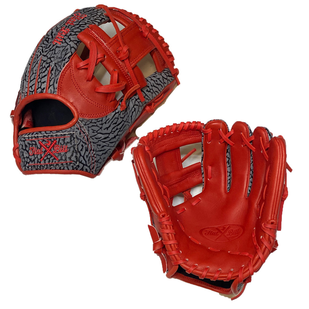 Custom Flat Bill JORDAN RED 11.5" Baseball Glove 
