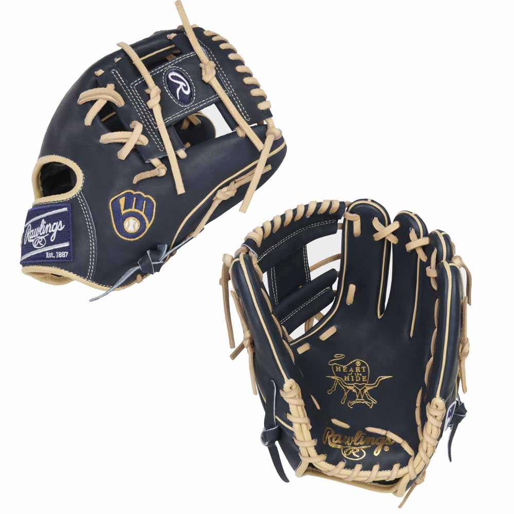 CUSTOM RAWLINGS HEART OF THE HIDE PRO204-2 - BREWERS - 11.5