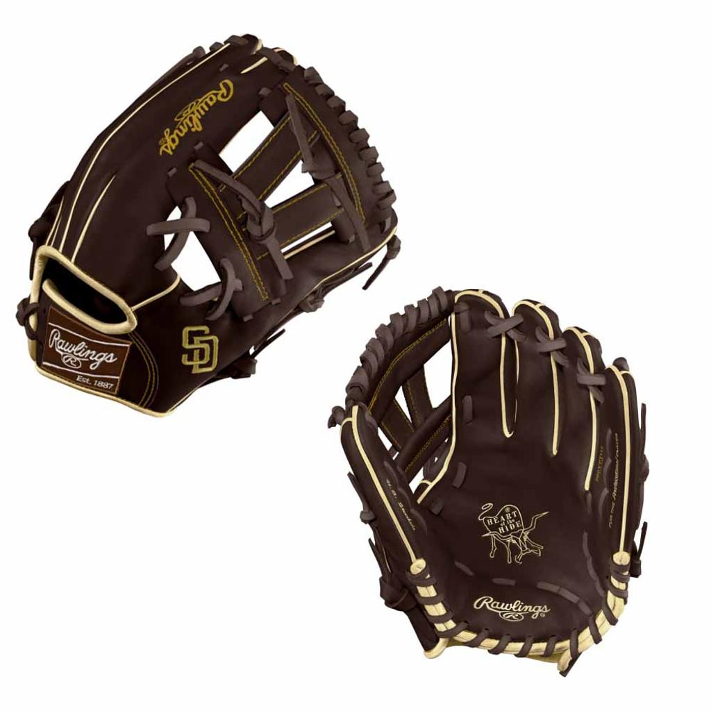 Custom Rawlings Heart of the Hide PADRES PROYPT115-7 11.5" Baseball Glove 