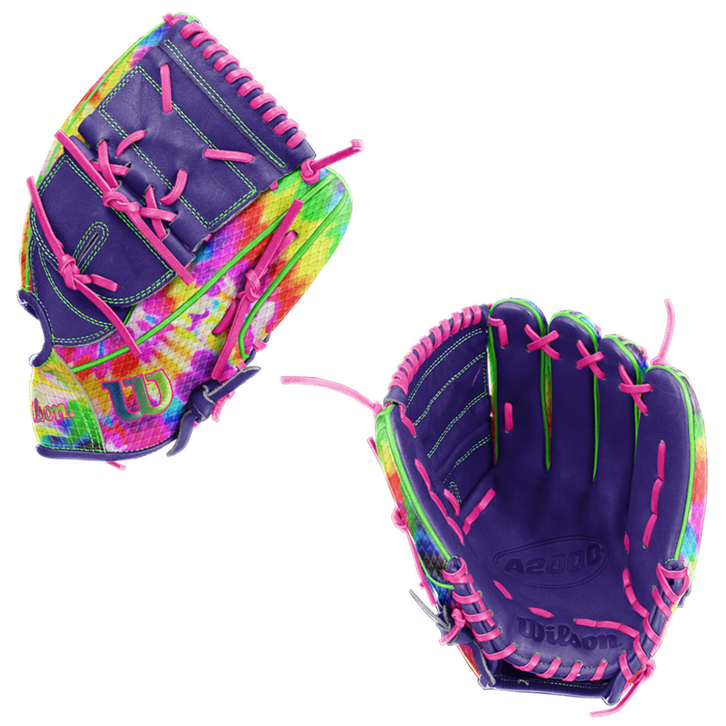 CUSTOM WILSON A2000 B2 - TIE DYE - 12" BASEBALL GLOVE