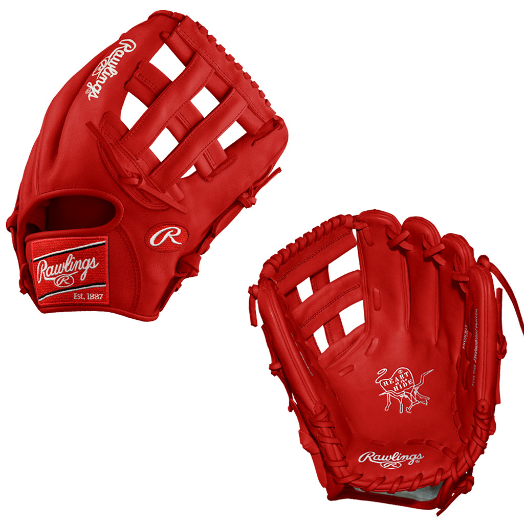 CUSTOM RAWLINGS HEART OF THE HIDE PROKB17-6 - RED - 12.25" BASEBALL GLOVE