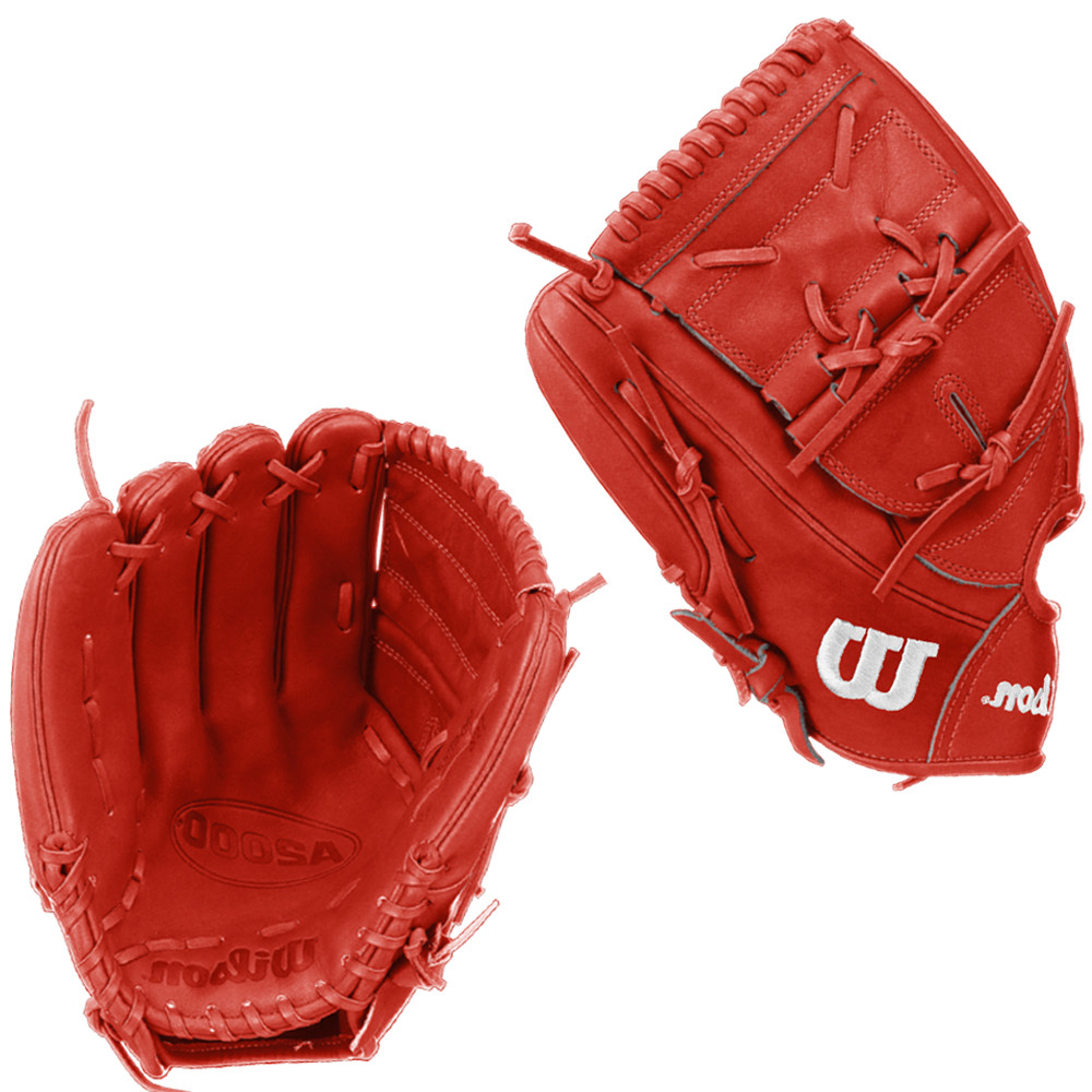 CUSTOM WILSON A2000 B12 - RED - 12" LHT BASEBALL GLOVE