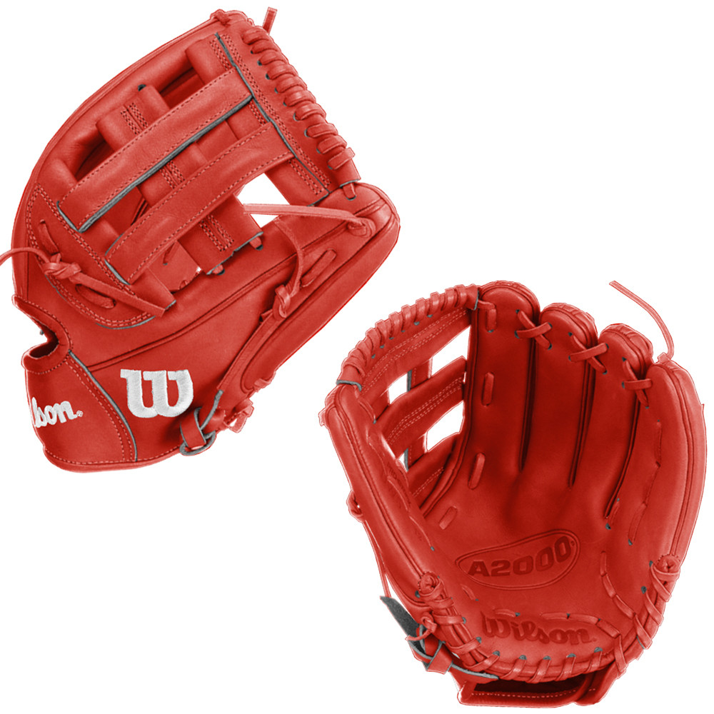 CUSTOM WILSON A2000 DW5 - RED - 12" RHT BASEBALL GLOVE