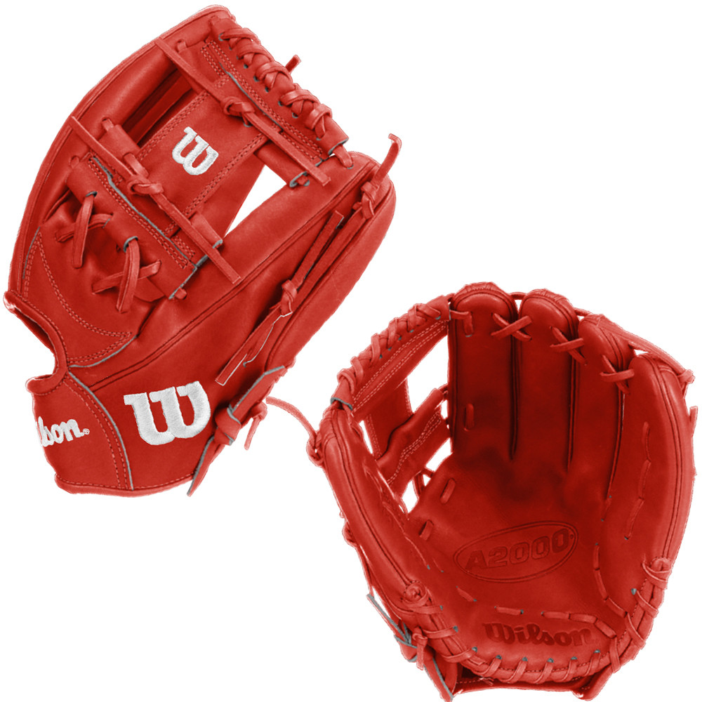 CUSTOM WILSON A2000 1781 - RED - 12.25" RHT BASEBALL / SOFTBALL GLOVE