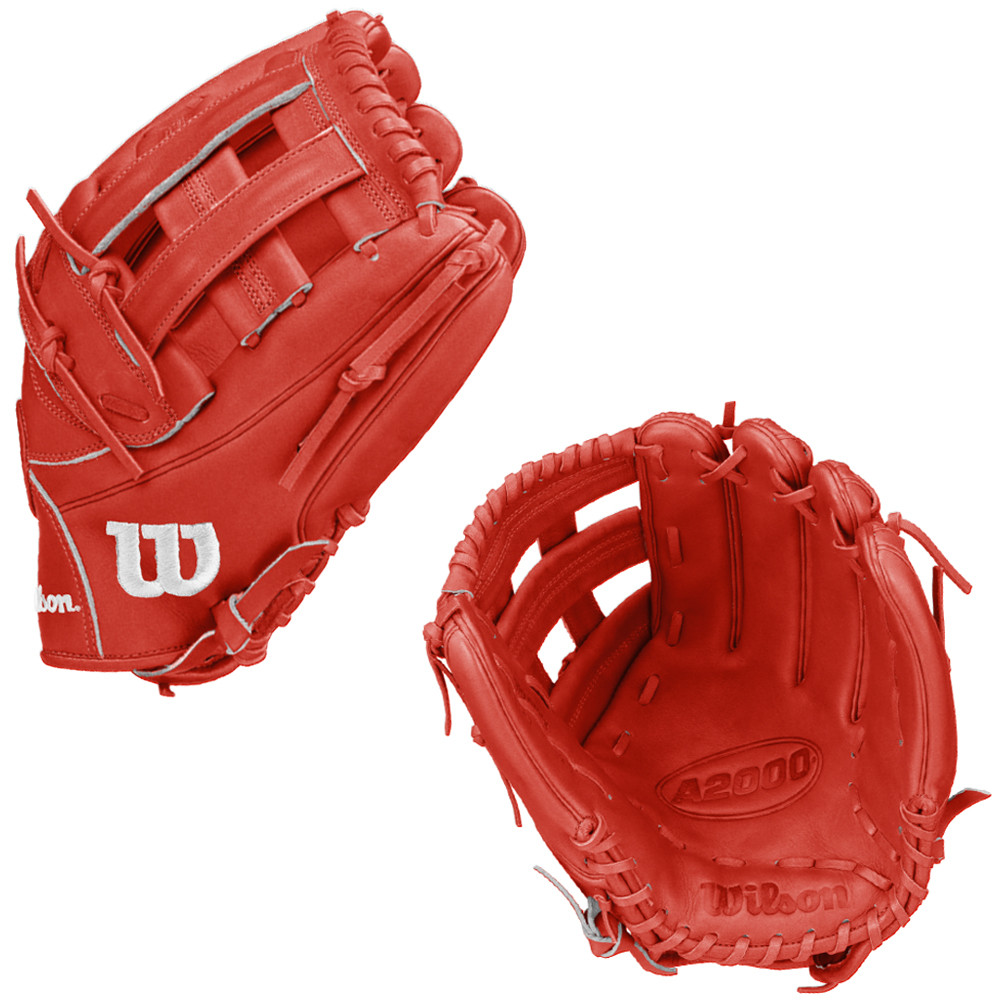 CUSTOM WILSON A2000 1750 - RED - 12.5" RHT BASEBALL GLOVE