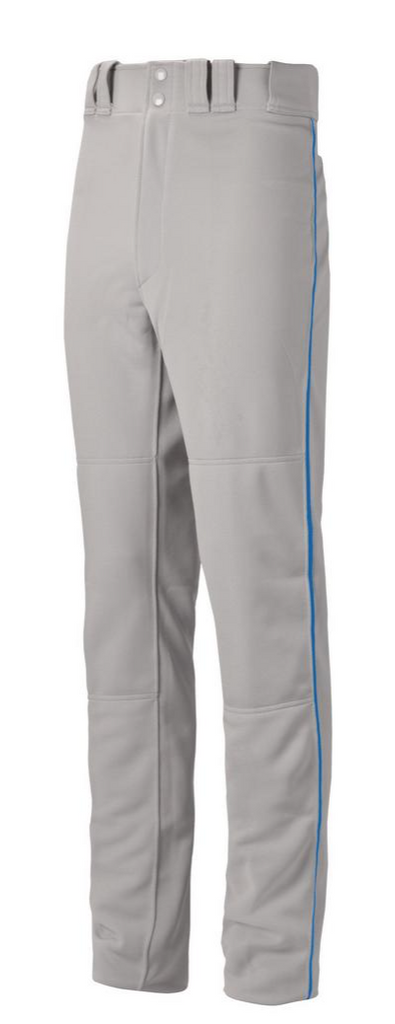 Mizuno Full Length Pant - Grey w/BLACK,NAVY,ROYAL,SCARLET PIPE