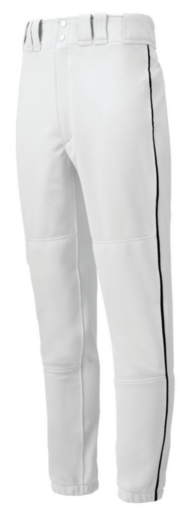 Mizuno Elastic Bottom Pants - White w/Black, Navy, Royal, Scarlet 