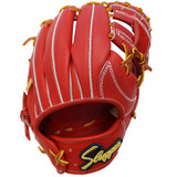 *USED* KUBOTA SLUGGER KSG-AR4 - RED/TAN - MADE IN JAPAN - 11.5" RHT BASEBALL GLOVE