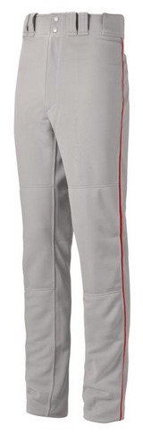 Mizuno Full Length Pant - Grey w/BLACK,NAVY,ROYAL,SCARLET PIPE