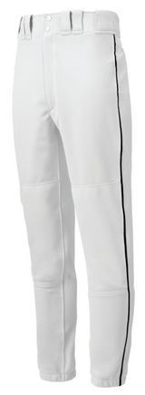 Mizuno Elastic Bottom Pants - White w/Black, Navy, Royal, Scarlet 