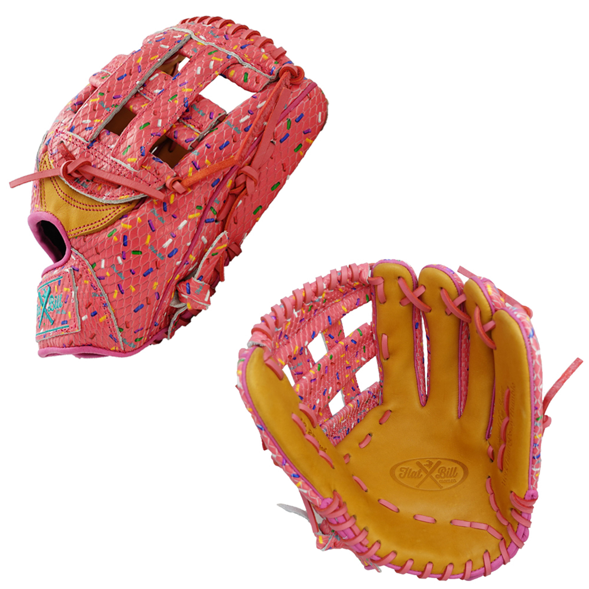 Rawlings Custom Heart of the Hide Baby Blue/Pink 11.75 in - Charlie Rose  Baseball