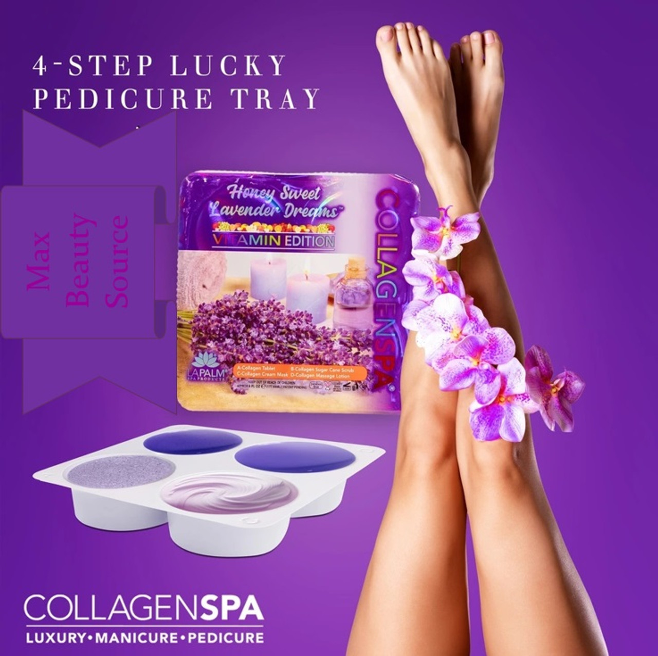 Lapalm Collagen Spa 4 Steps Pedi Tray - Sweet Lavender Fields