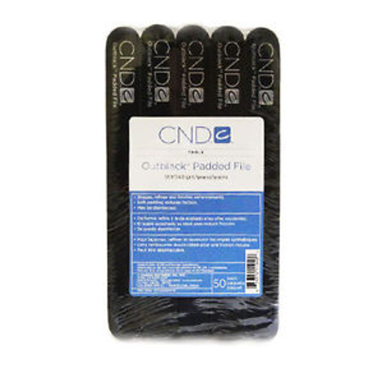 CND Outblack Padded File 120/240 Grit 50/Pack - US Nail Supply LLC