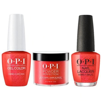 OPI COMBO 3 IN 1 MATCHING - GCV30A-NLV30-DPV30 GIMME A LIDO KISS